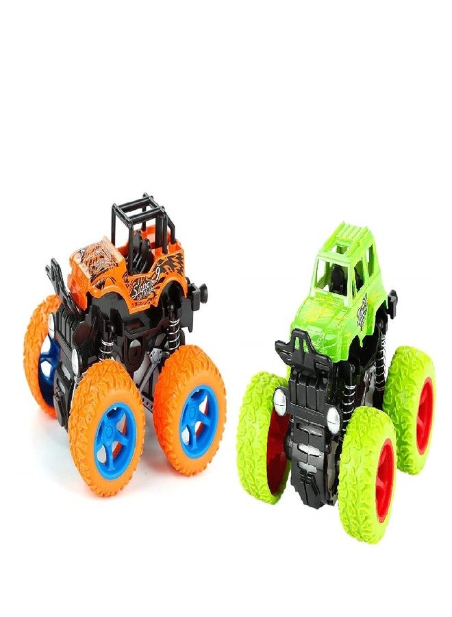 BRIJBAZAAR Mini Monster Trucks Friction Powered Cars for Kids, Toddler Toys Inertia Car Toys Pack 2 - Image 1
